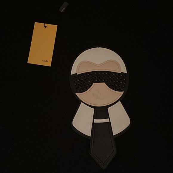 Fendi Black Fendi Black Cotton Karl Loves Fendi Crew Neck T-Shirt - Picture 2 of 7